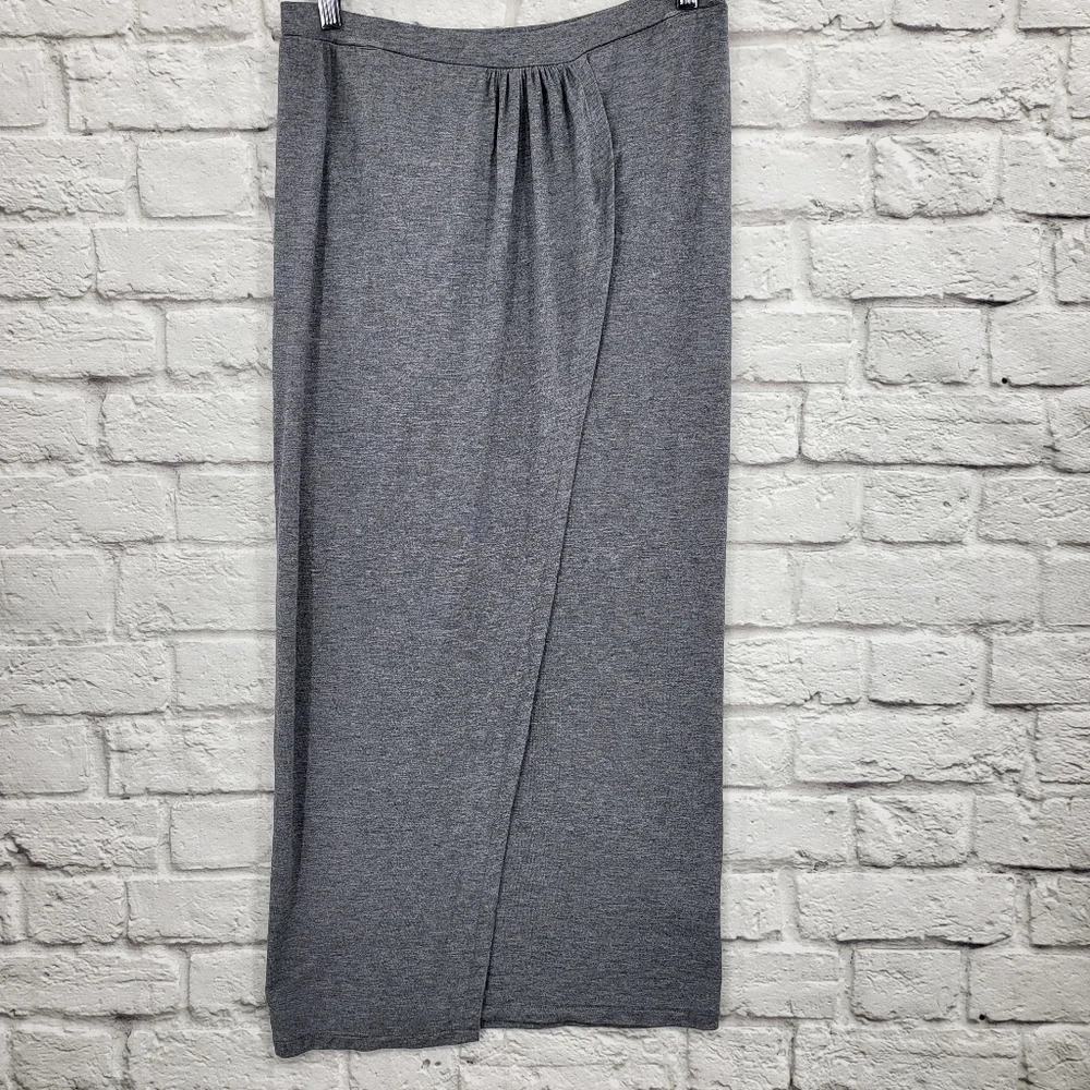 CLUB MONACO Women's Size Medium Gray Faux Wrap Modest Skirt